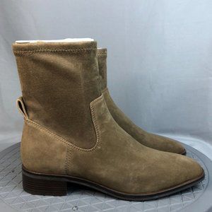 Louise et Cie Silko Stretch Ankle Boots Kid Suede Pull on Brown Size 7.5 Medium